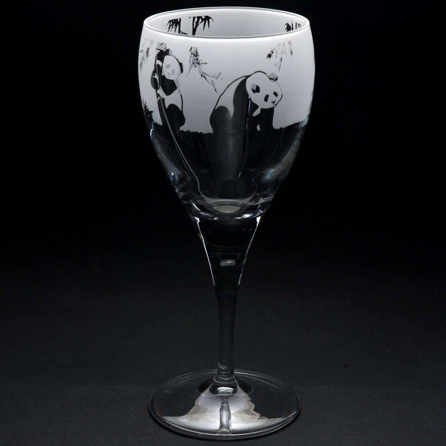 Panda Crystal Wine Glass - Hand Etched/Engraved Gift