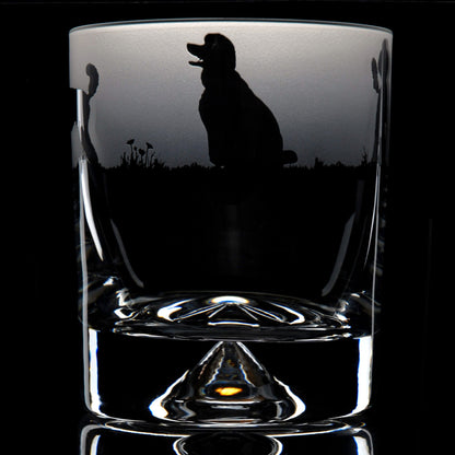 Poodle Dog Whiskey Tumbler Glass - Hand Etched/Engraved Gift