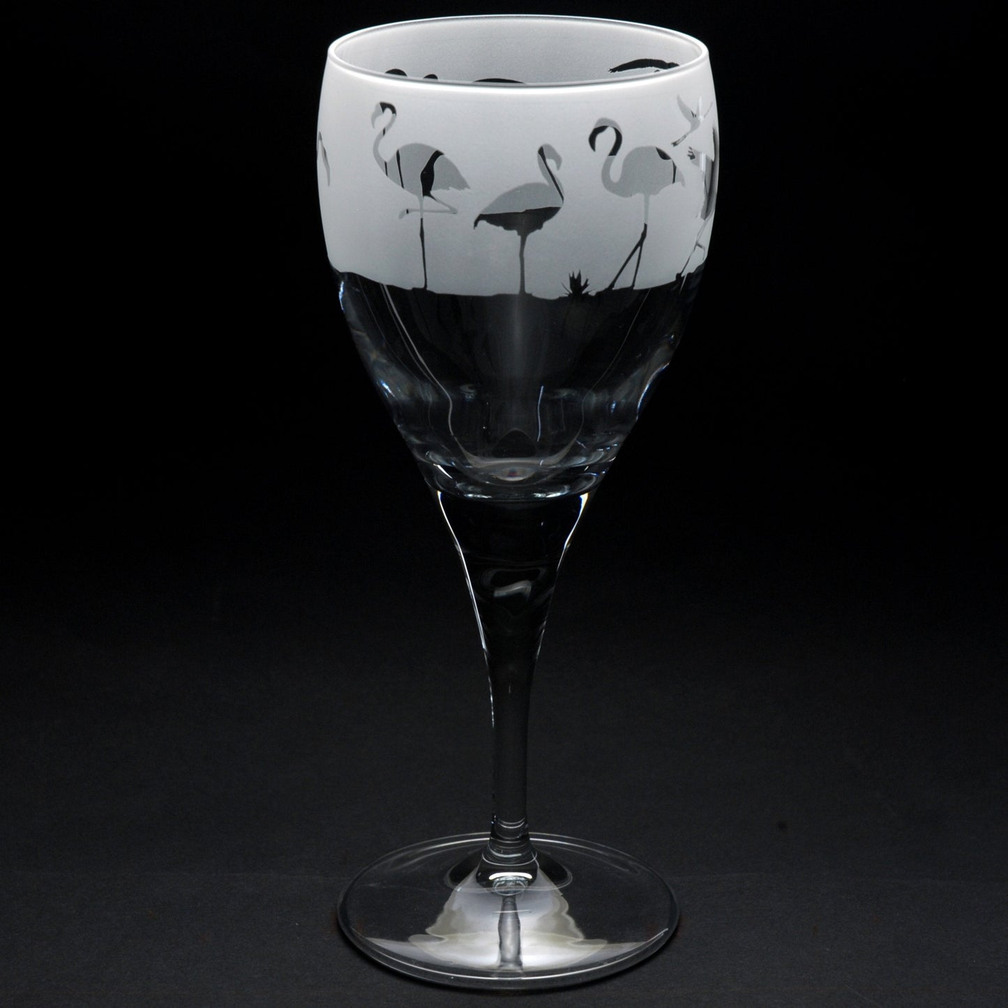 Flamingo Crystal Wine Glass - Hand Etched/Engraved Gift