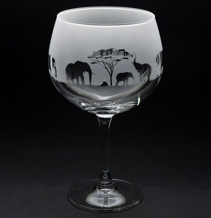 Elephant Gin Cocktail Glass - Hand Etched/Engraved Gift