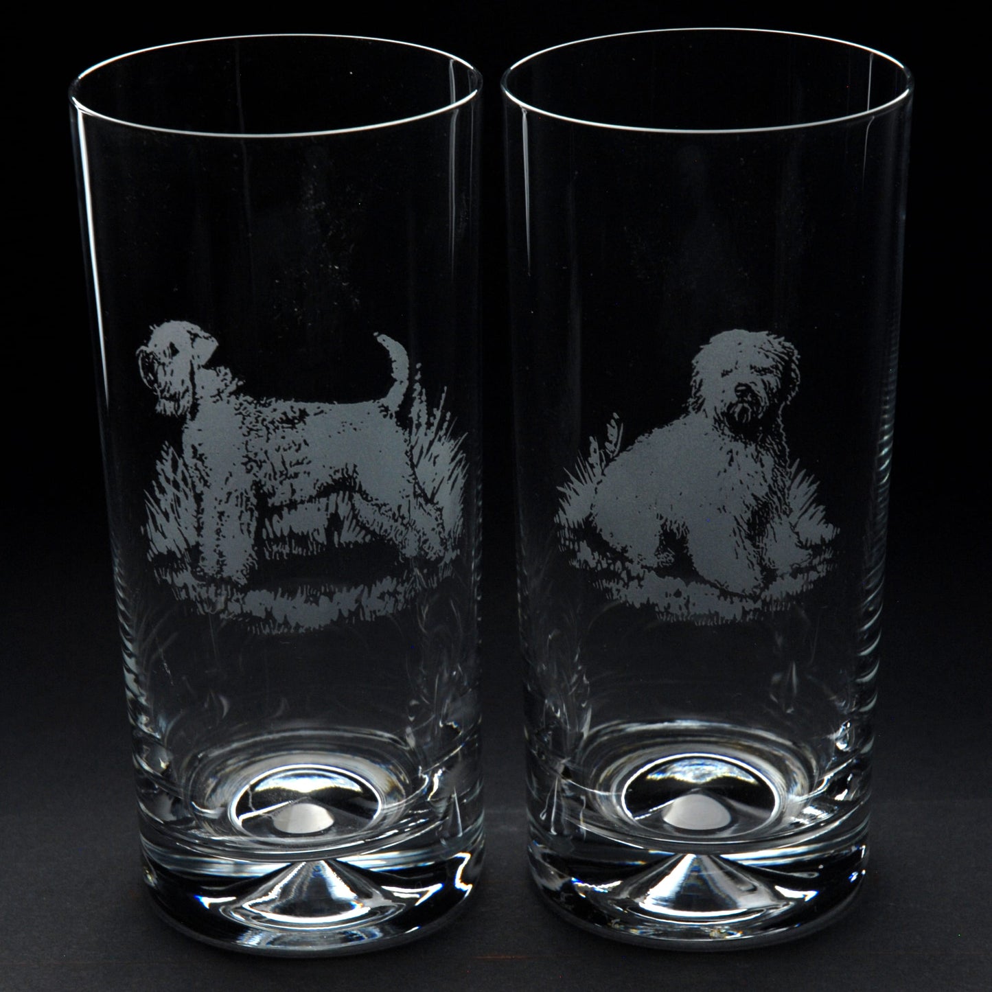 Wheaten Terrier Dog Highball Glass - Hand Etched/Engraved Gift