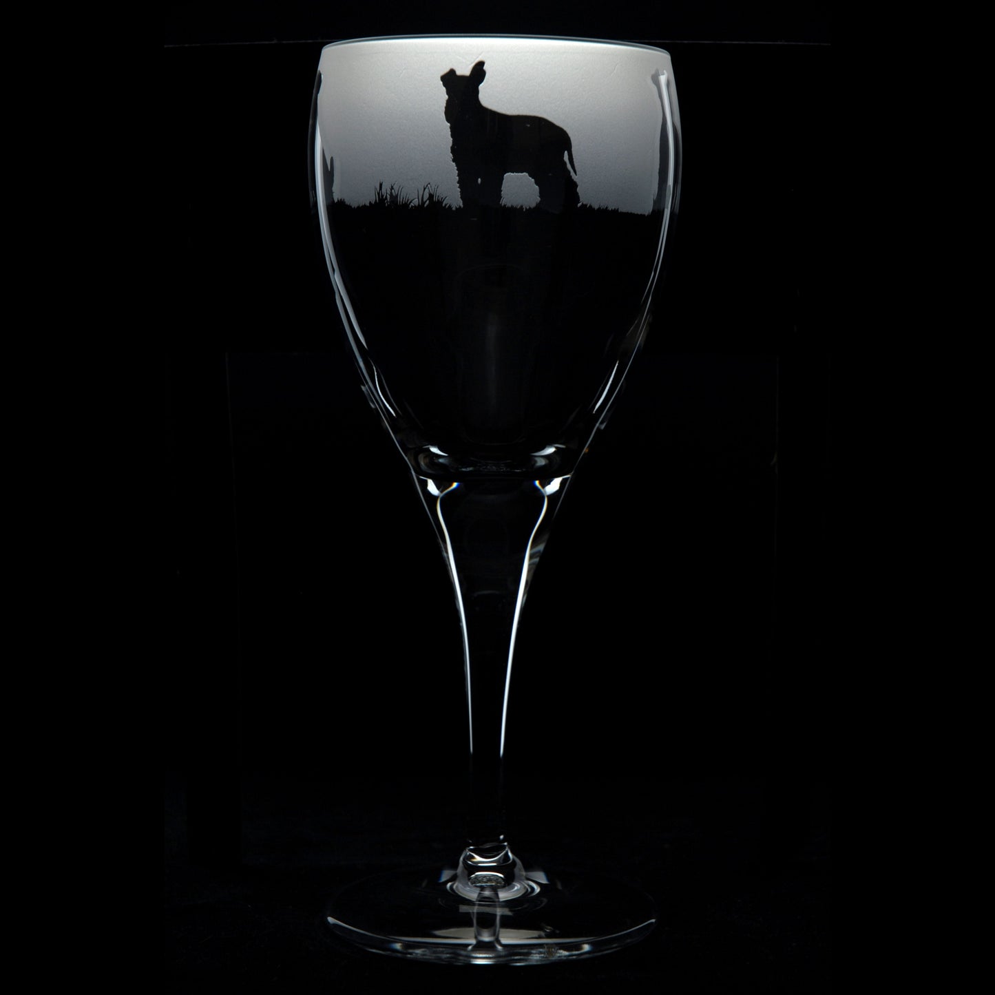 Schnauzer Dog Crystal Wine Glass - Hand Etched/Engraved Gift