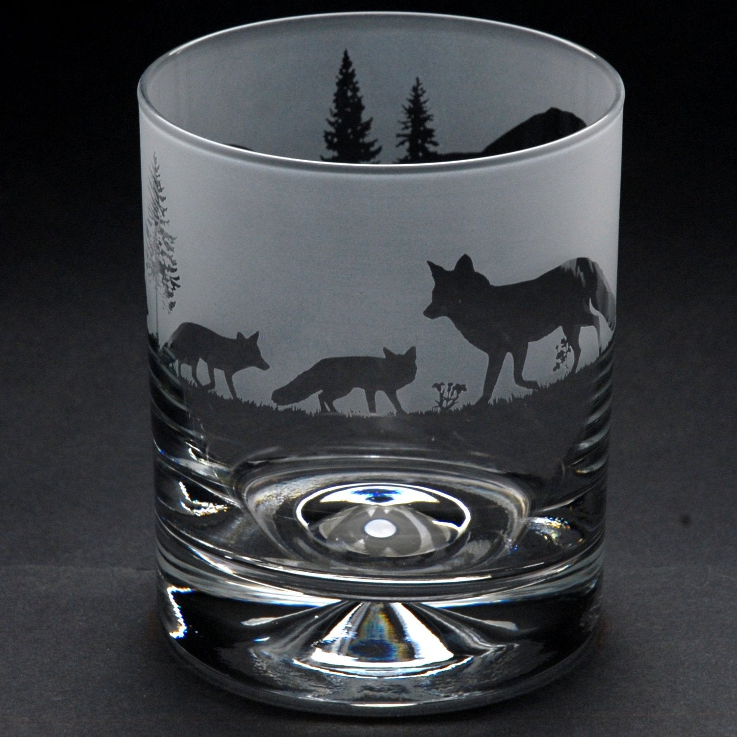 Fox Whiskey Tumbler Glass - Hand Etched/Engraved Gift