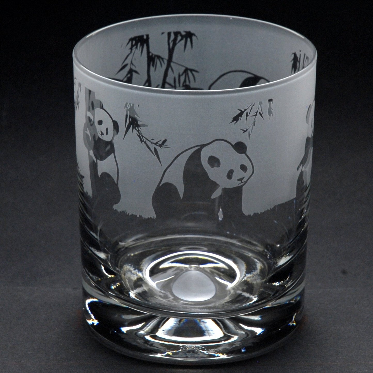 Panda Whiskey Tumbler Glass - Hand Etched/Engraved Gift