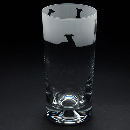 Whippet Dog Highball Glass - Hand Etched/Engraved Gift