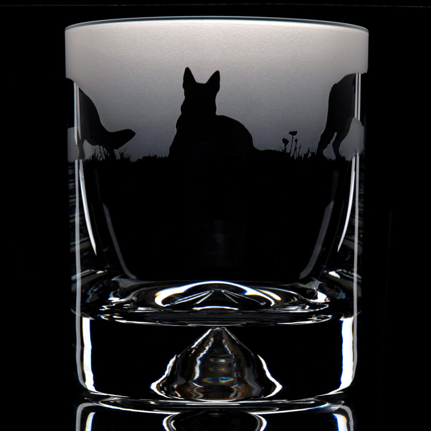 German Shepherd Dog Whiskey Tumbler Glass - Hand Etched/Engraved Gift