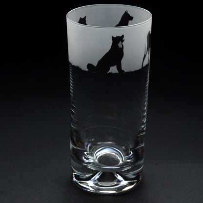 Akita Dog Highball Glass - Hand Etched/Engraved Gift