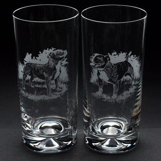 Staffy Dog Highball Glass - Hand Etched/Engraved Gift