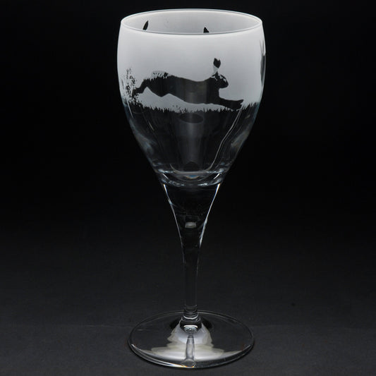 Hare Crystal Wine Glass - Hand Etched/Engraved Gift