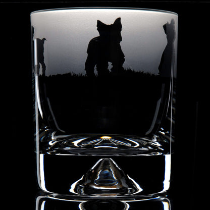 Yorkie Dog Whiskey Tumbler Glass - Hand Etched/Engraved Gift