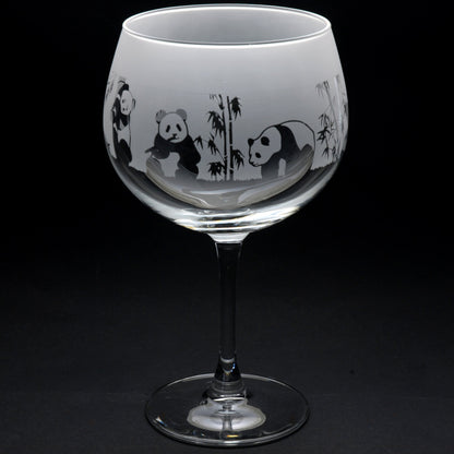 Panda Gin Cocktail Glass - Hand Etched/Engraved Gift