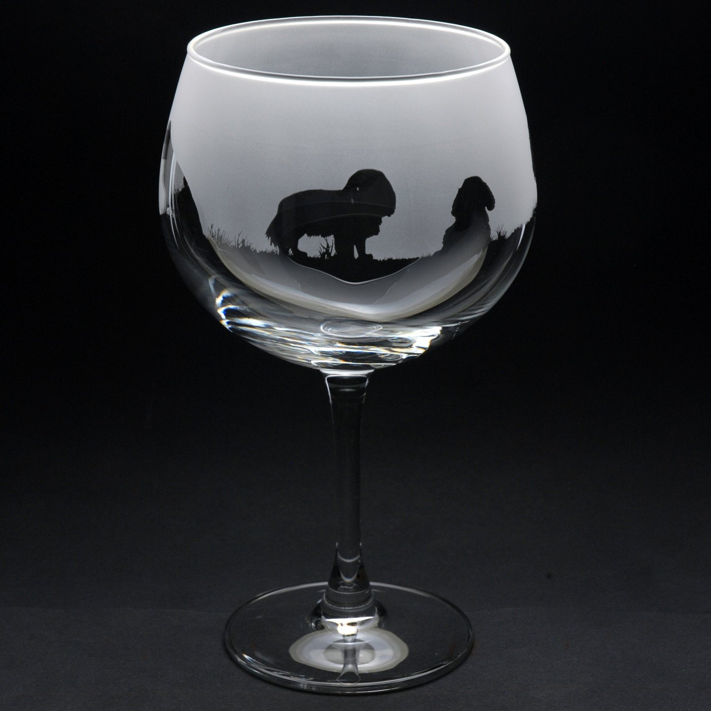 Cavalier King Charles Dog Gin Cocktail Glass - Hand Etched/Engraved Gift