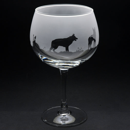 German Shepherd Dog Gin Cocktail Glass - Hand Etched/Engraved Gift