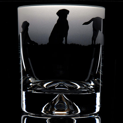 Labrador Dog Whiskey Tumbler Glass - Hand Etched/Engraved Gift