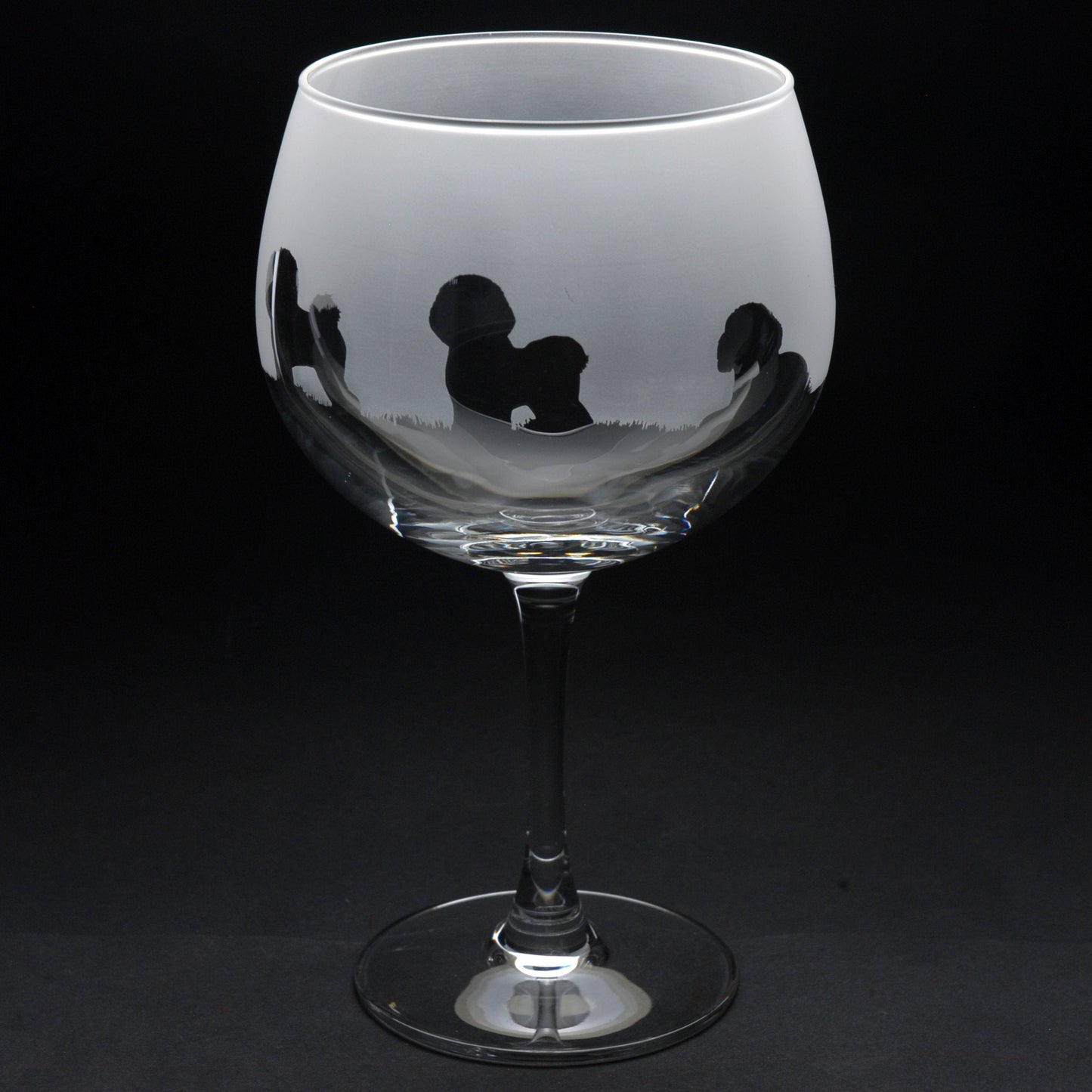 Bichon Frise Dog Gin Cocktail Glass - Hand Etched/Engraved Gift