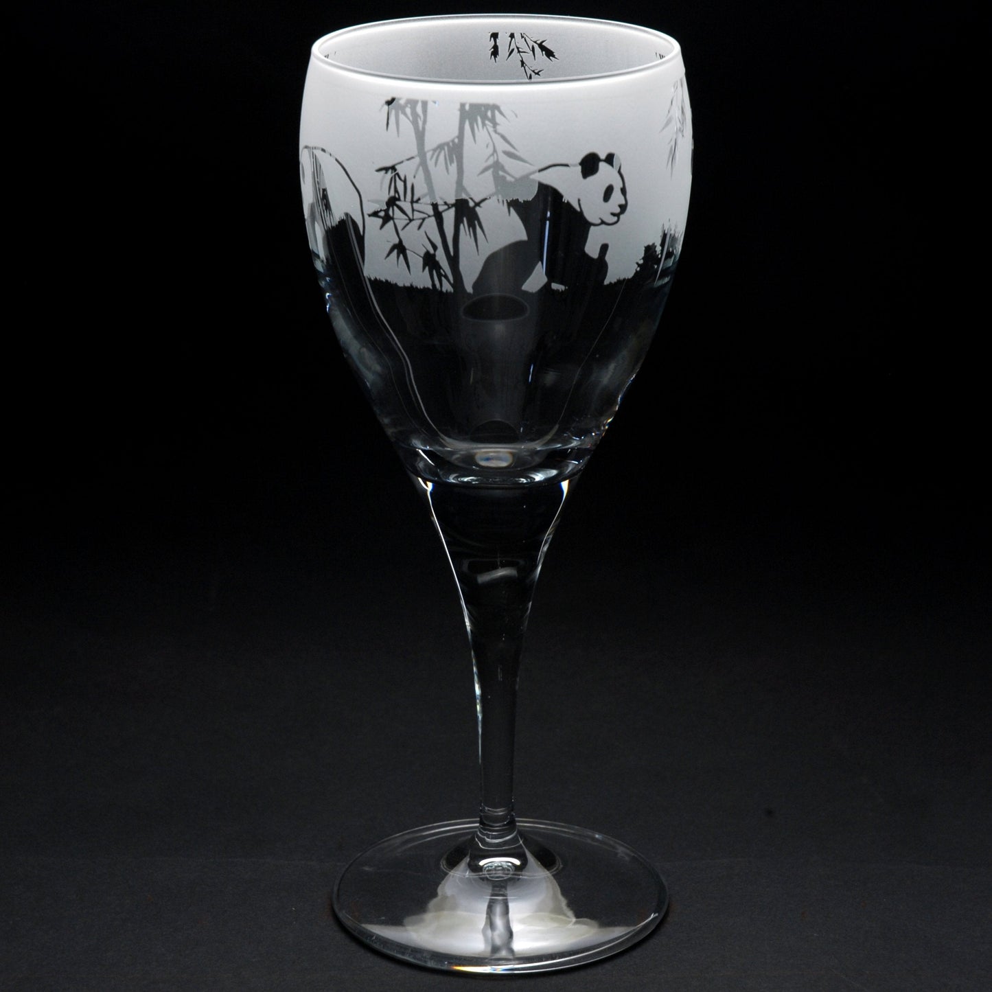 Panda Crystal Wine Glass - Hand Etched/Engraved Gift