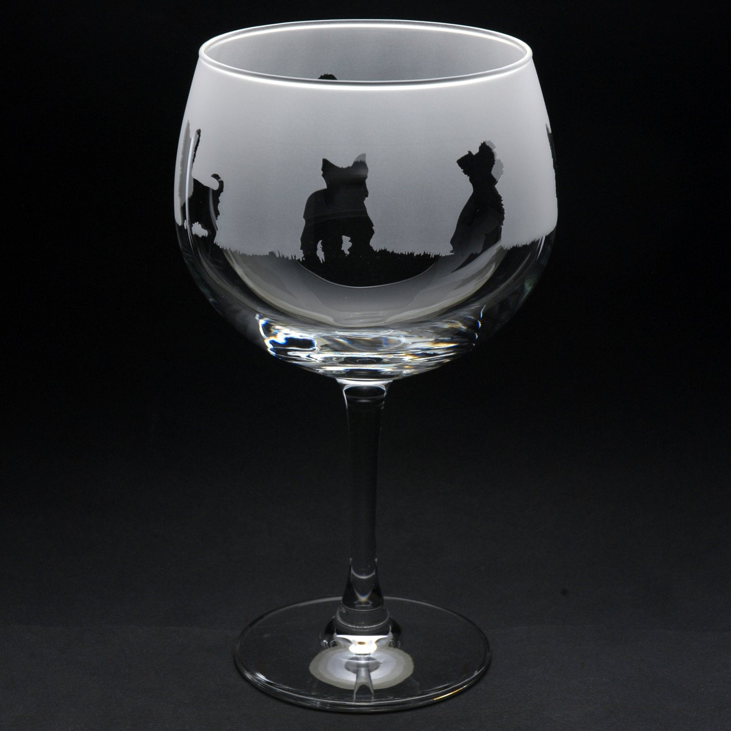 Yorkie Dog Gin Cocktail Glass - Hand Etched/Engraved Gift