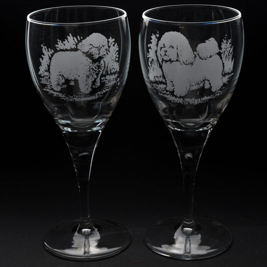 Bichon Frise Dog Crystal Wine Glass - Hand Etched/Engraved Gift