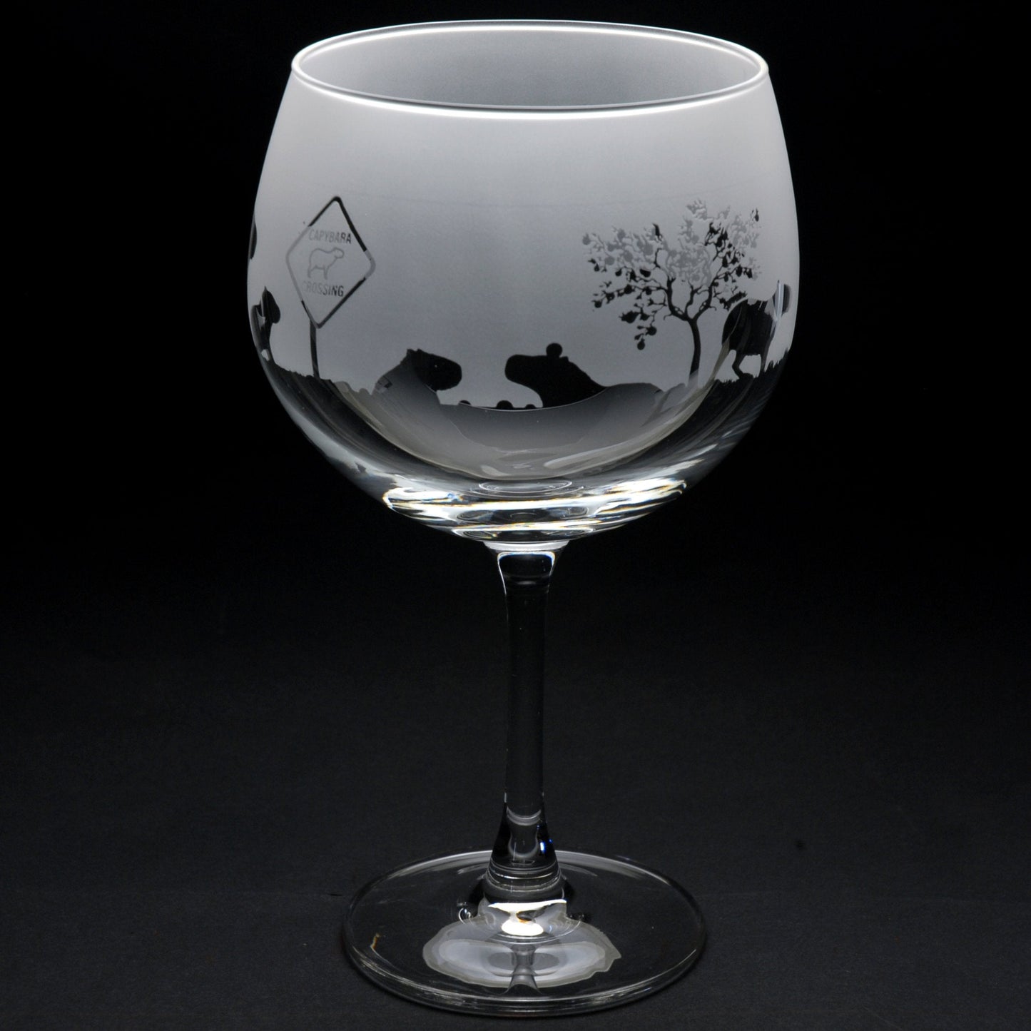 Capybara Gin Cocktail Glass - Hand Etched/Engraved Gift