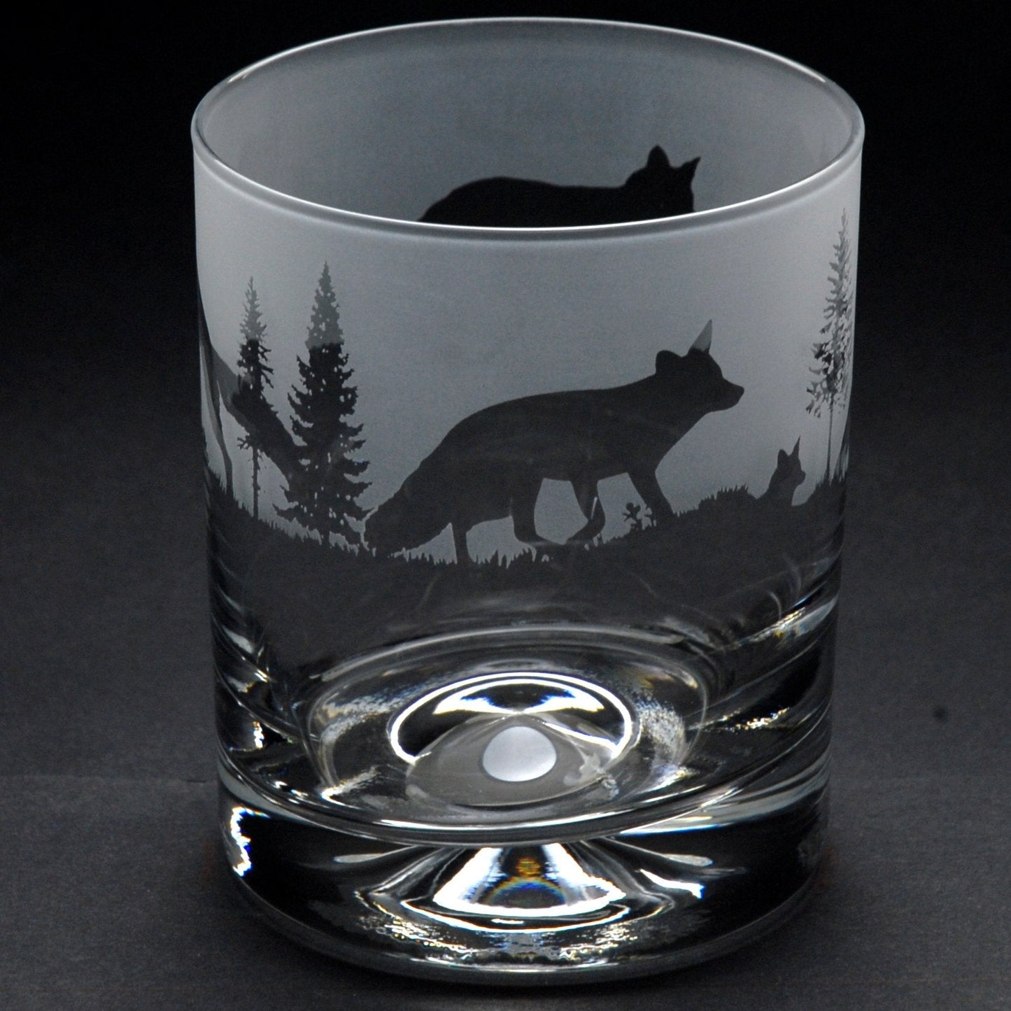 Fox Whiskey Tumbler Glass - Hand Etched/Engraved Gift