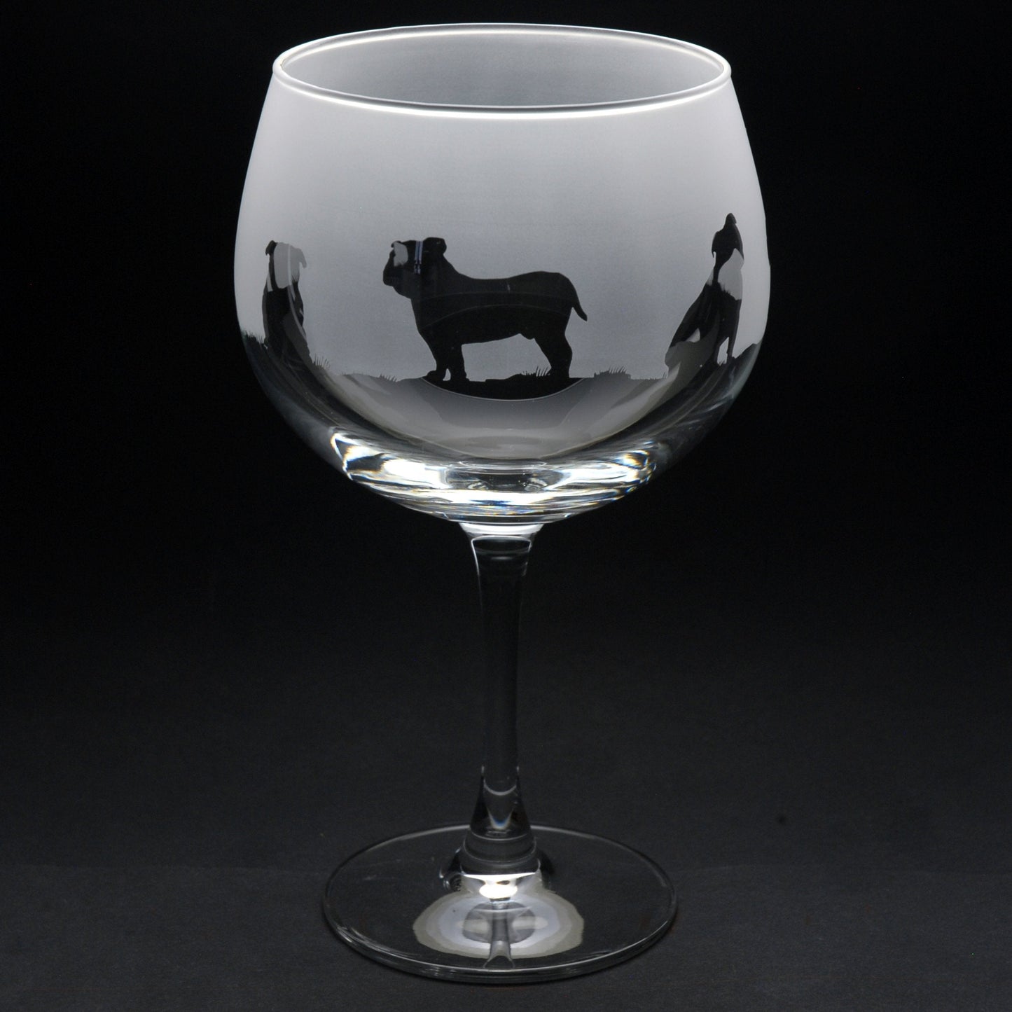 English Bulldog Dog Gin Cocktail Glass - Hand Etched/Engraved Gift