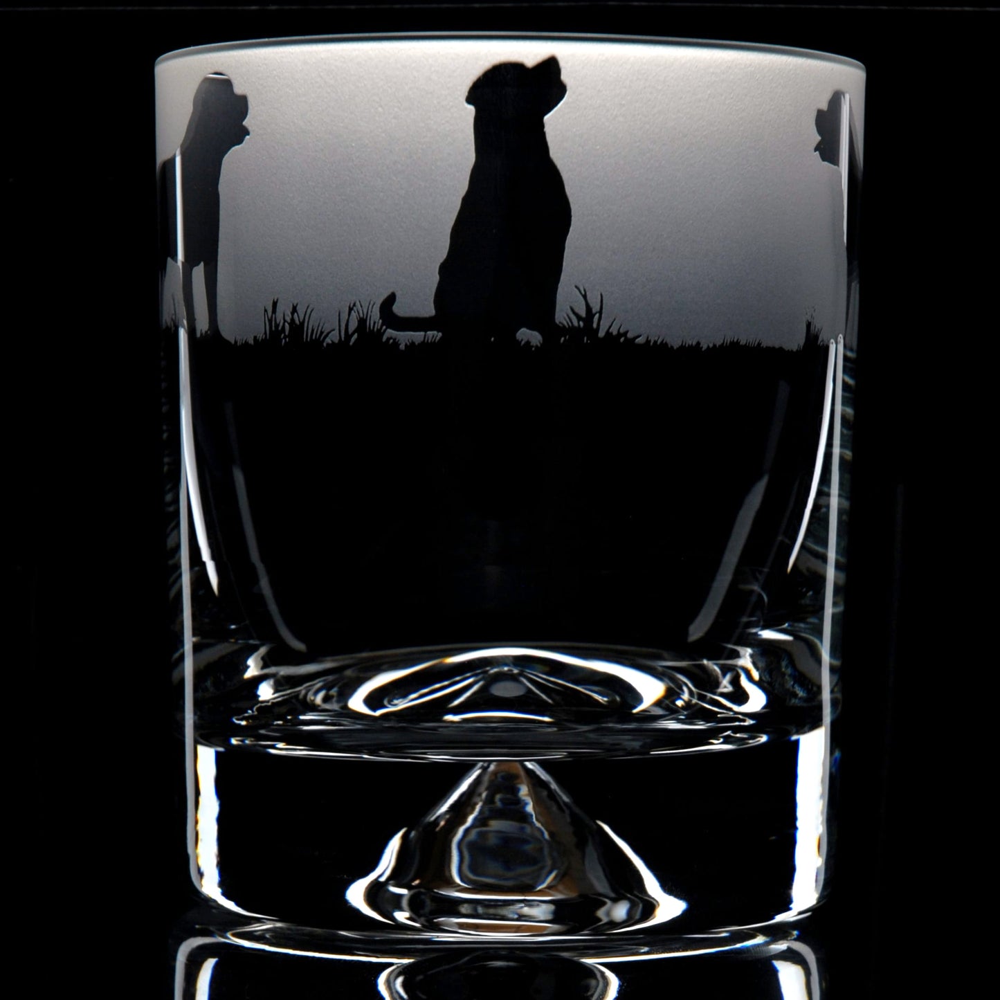 Rottweiler Dog Whiskey Tumbler Glass - Hand Etched/Engraved Gift