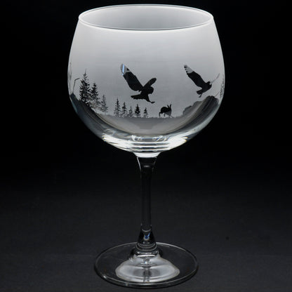 Owl Gin Cocktail Glass - Hand Etched/Engraved Gift