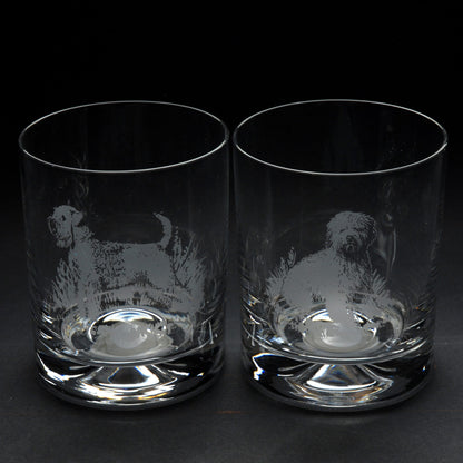 Wheaten Terrier Dog Whiskey Tumbler Glass - Hand Etched/Engraved Gift