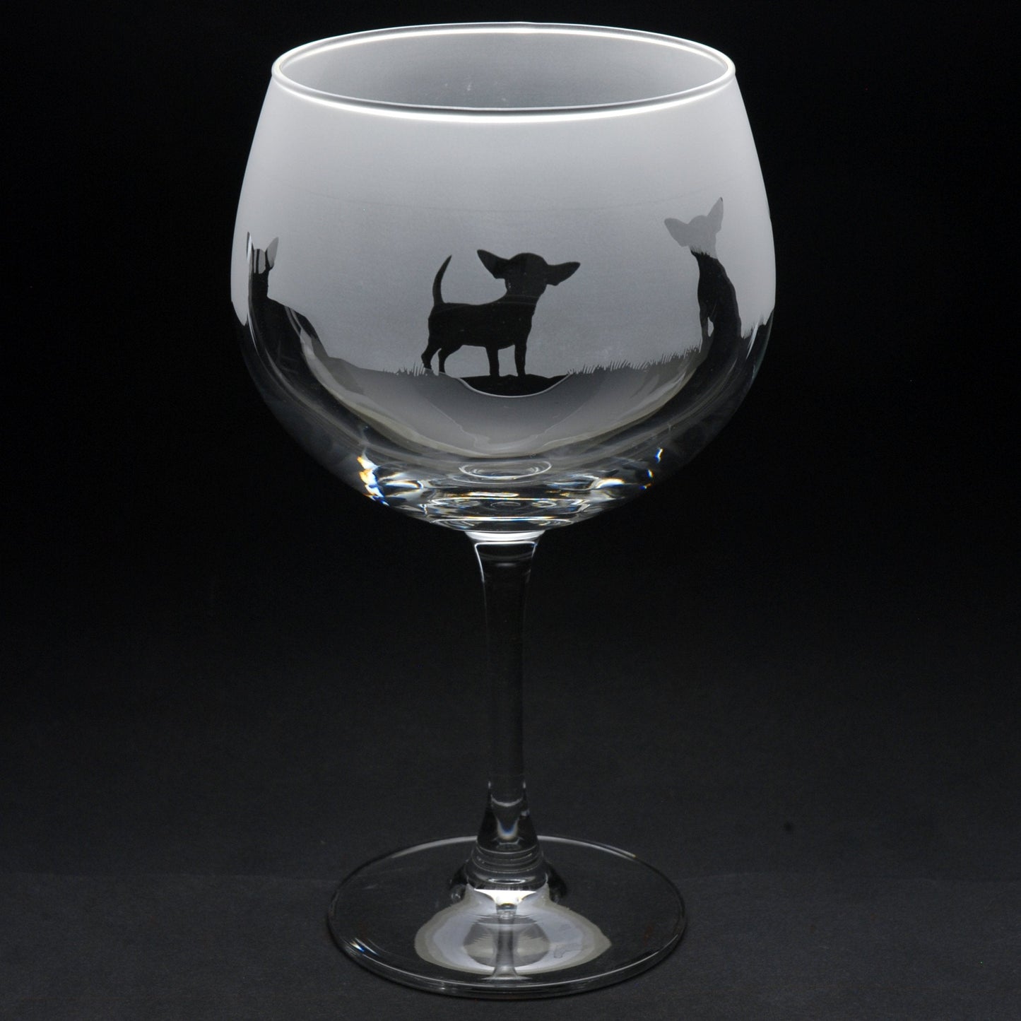 Chihuahua Dog Gin Cocktail Glass - Hand Etched/Engraved Gift