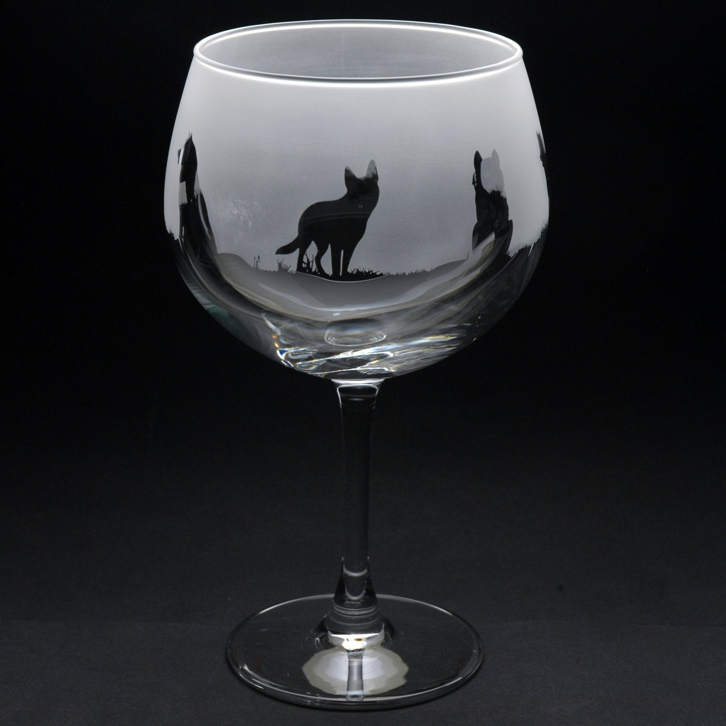 Husky Dog Gin Cocktail Glass - Hand Etched/Engraved Gift