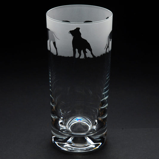 Pitbull Dog Highball Glass - Hand Etched/Engraved Gift