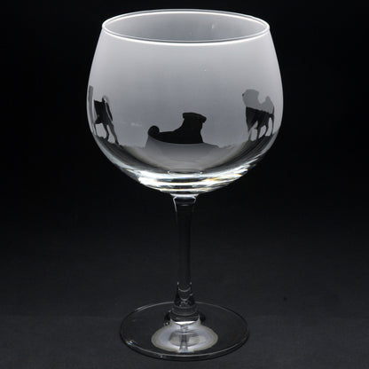 Pug Dog Gin Cocktail Glass - Hand Etched/Engraved Gift