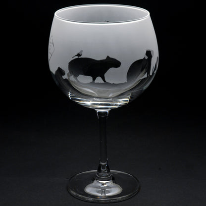 Capybara Gin Cocktail Glass - Hand Etched/Engraved Gift