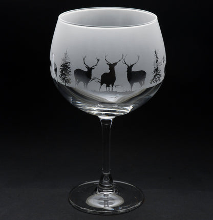 Stag Gin Cocktail Glass - Hand Etched/Engraved Gift