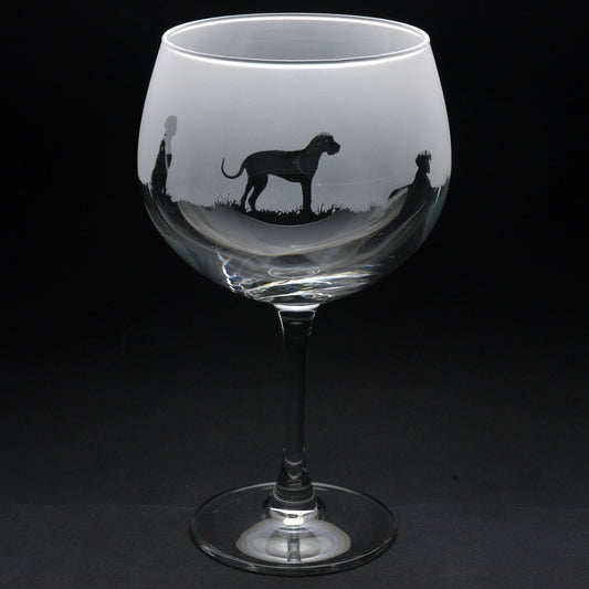 Great Dane Dog Gin Cocktail Glass - Hand Etched/Engraved Gift