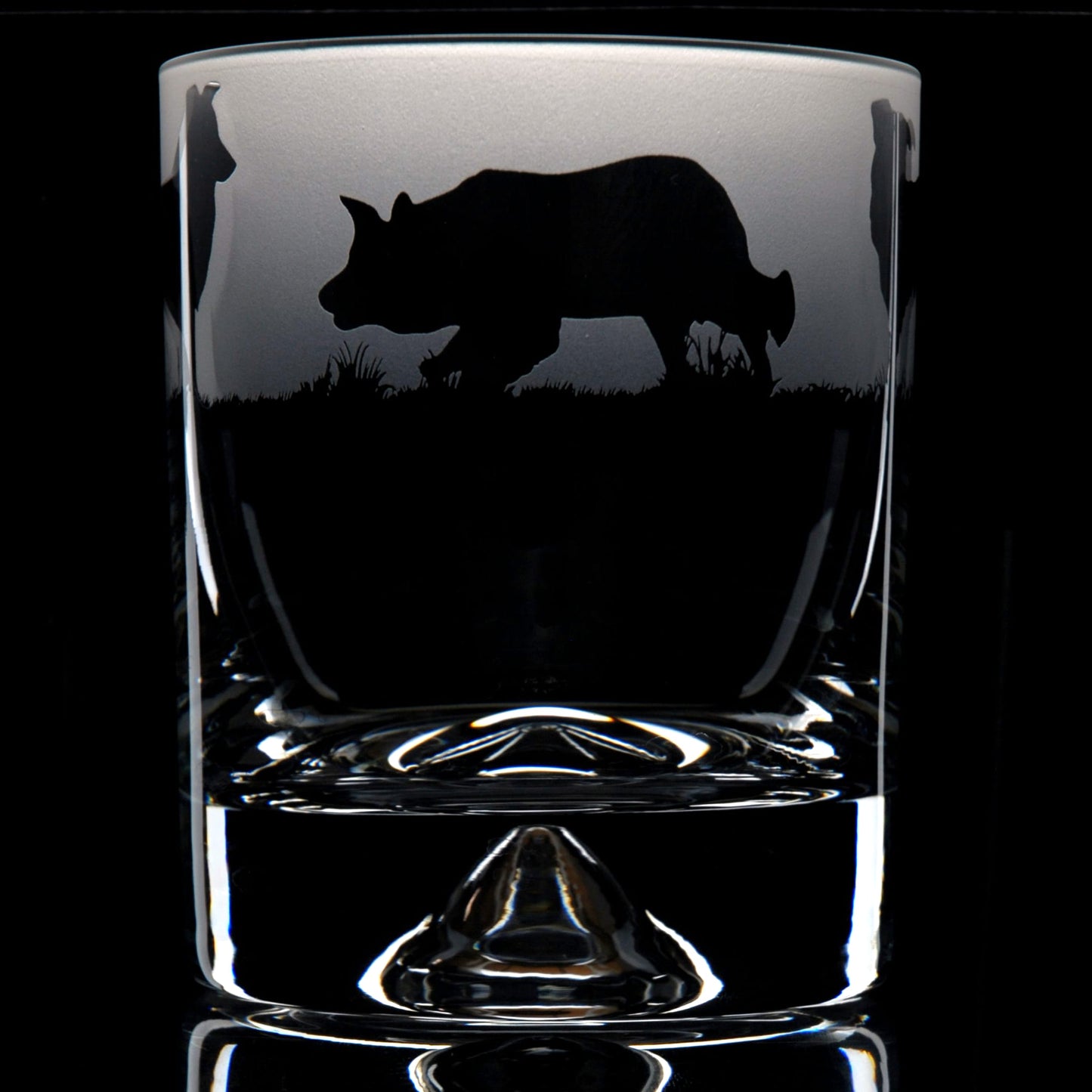 Border Collie Dog Whiskey Tumbler Glass - Hand Etched/Engraved Gift