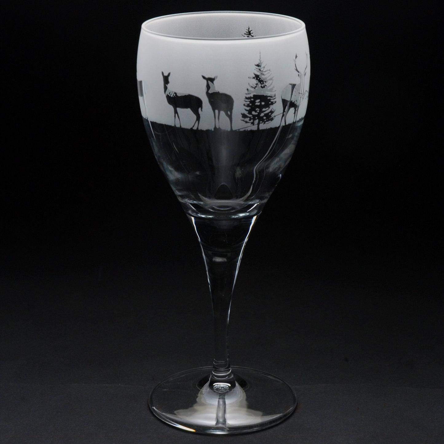 Stag Crystal Wine Glass - Hand Etched/Engraved Gift