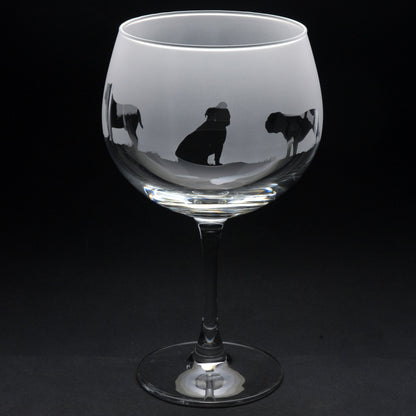 English Bulldog Dog Gin Cocktail Glass - Hand Etched/Engraved Gift