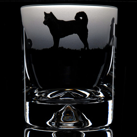 Akita Dog Whiskey Tumbler Glass - Hand Etched/Engraved Gift