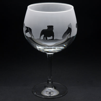 English Bulldog Dog Gin Cocktail Glass - Hand Etched/Engraved Gift