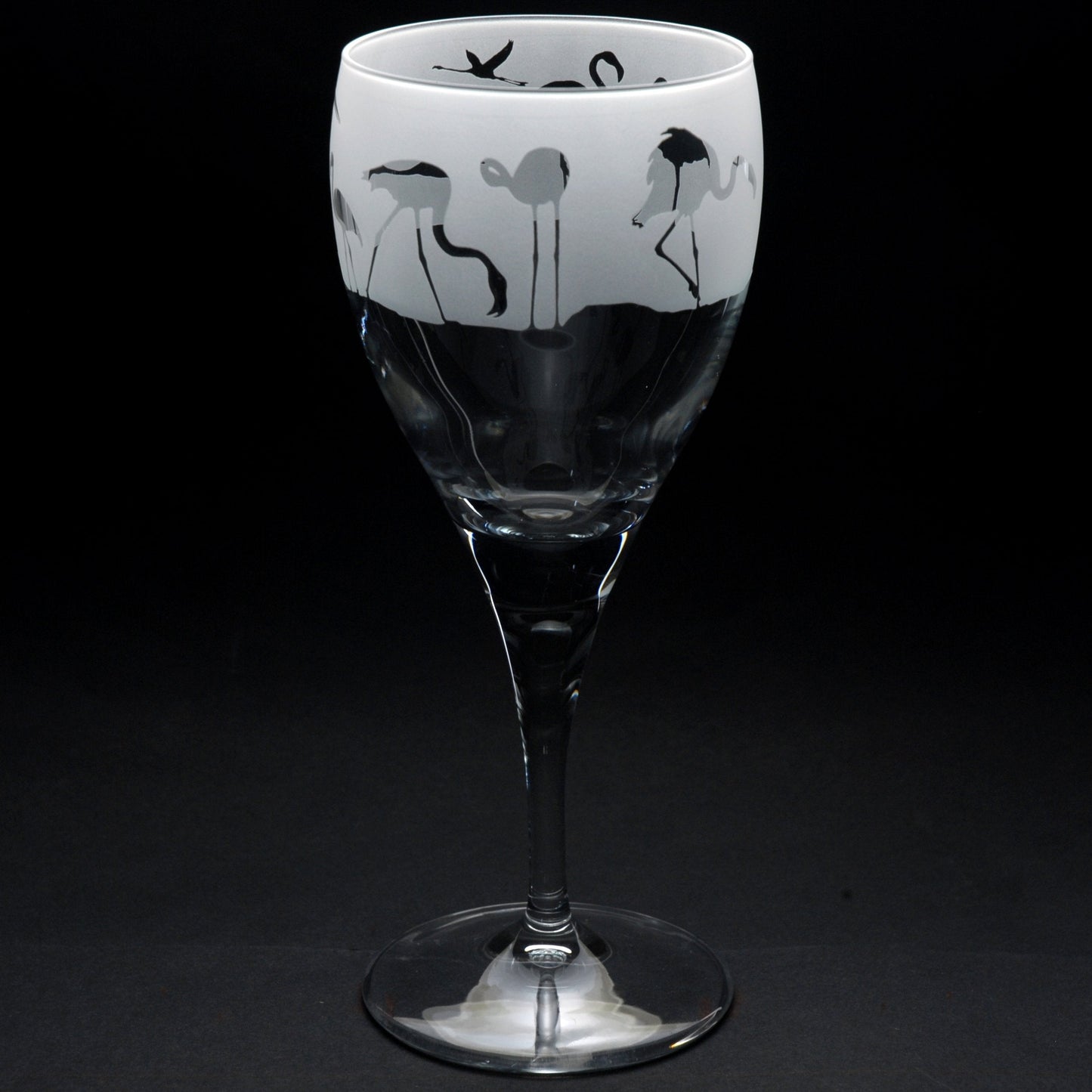 Flamingo Crystal Wine Glass - Hand Etched/Engraved Gift