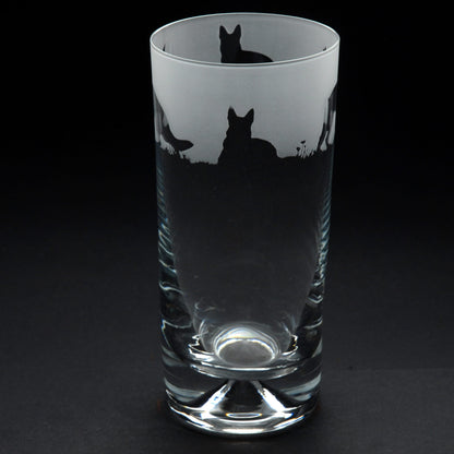 German Shepherd Dog Highball Glass - Hand Etched/Engraved Gift