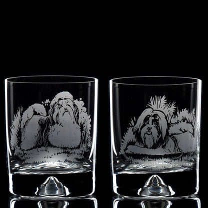 Shih-Tzu Dog Whiskey Tumbler Glass - Hand Etched/Engraved Gift