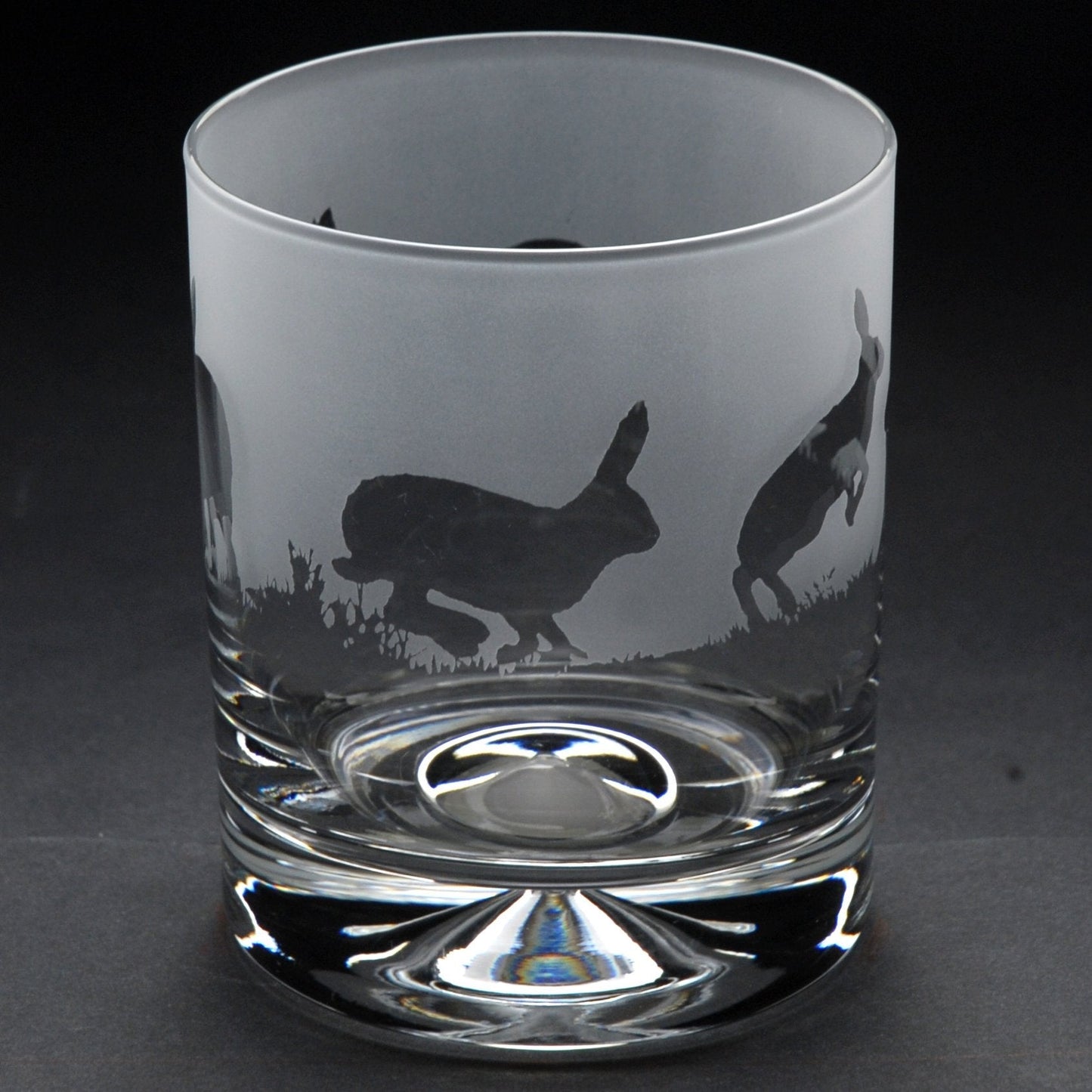 Hare Whiskey Tumbler Glass - Hand Etched/Engraved Gift