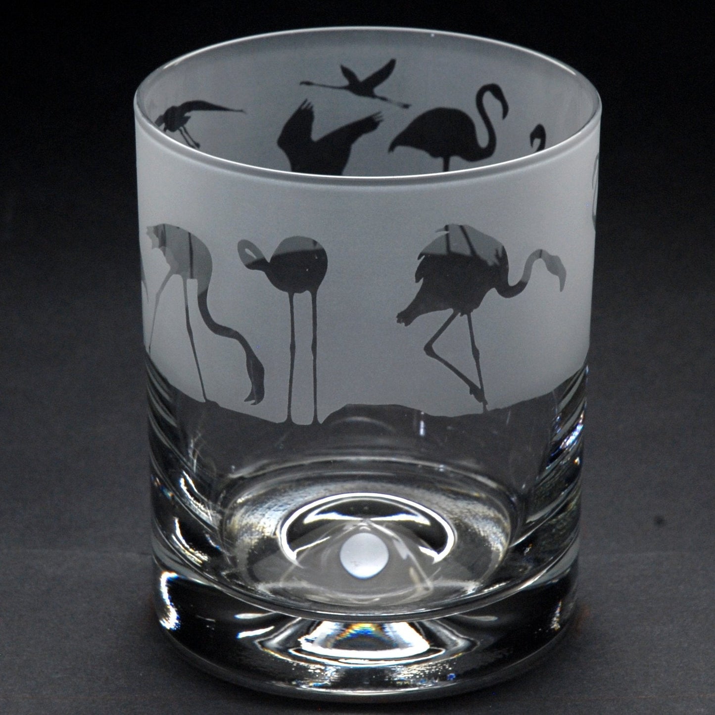 Flamingo Whiskey Tumbler Glass - Hand Etched/Engraved Gift