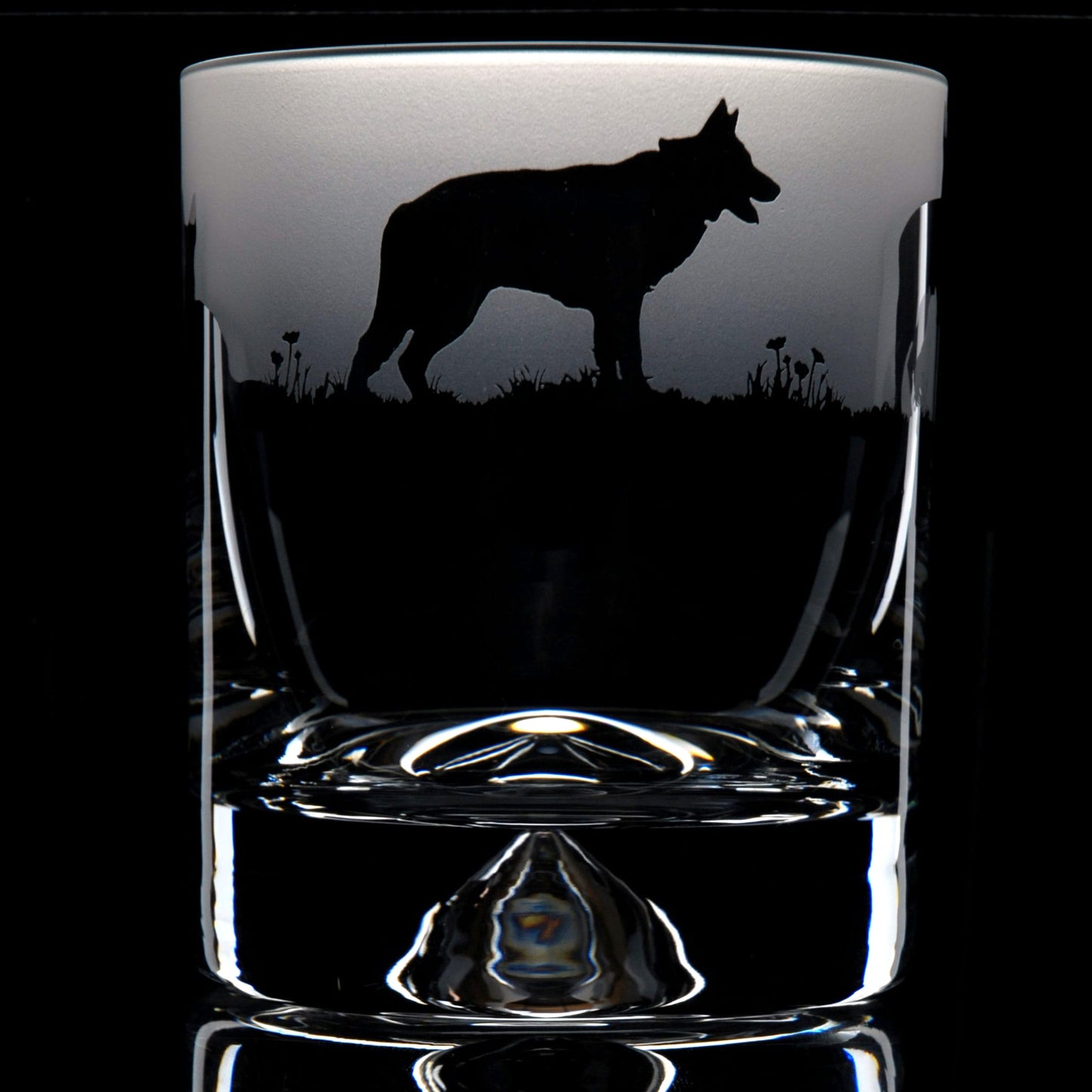 German Shepherd Dog Whiskey Tumbler Glass - Hand Etched/Engraved Gift