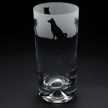 Akita Dog Highball Glass - Hand Etched/Engraved Gift