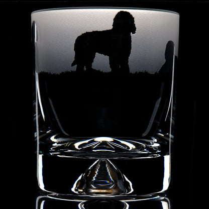 Labradoodle Dog Whiskey Tumbler Glass - Hand Etched/Engraved Gift