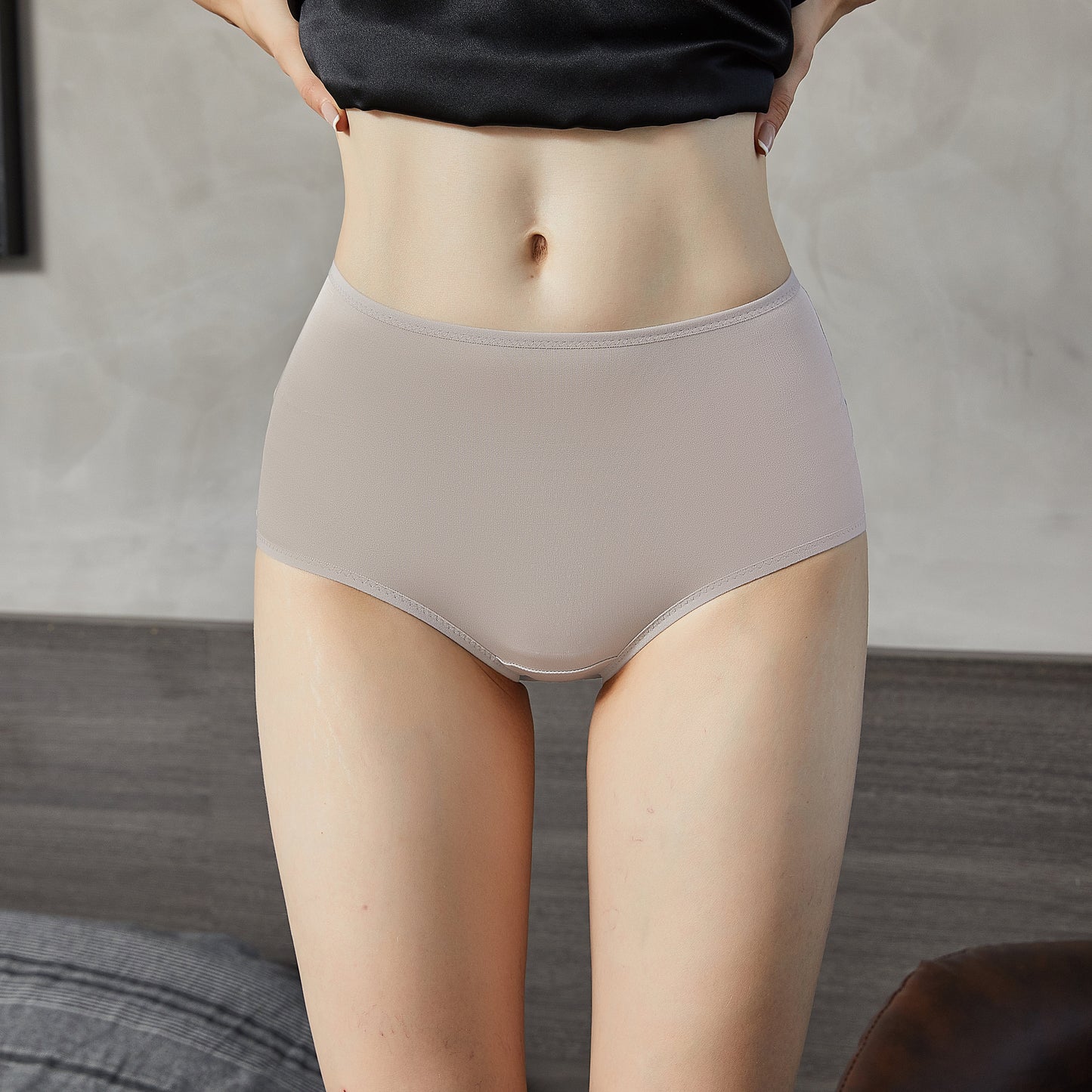 Knitted Silk High Rise French Cut Panties | Silver Bullet Cocktail | Shimmer Collection