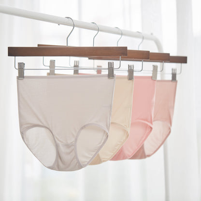 Set of 4 Knitted Silk High Rise French Cut Panties | Shimmer Collection